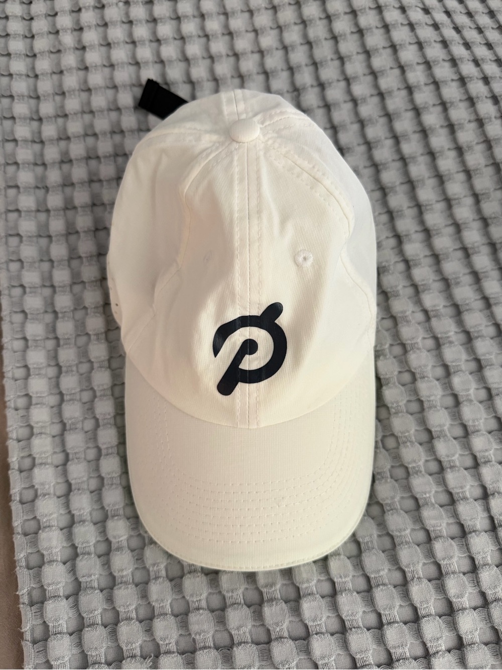 Peloton Kids White Baseball Cap with Black Logo